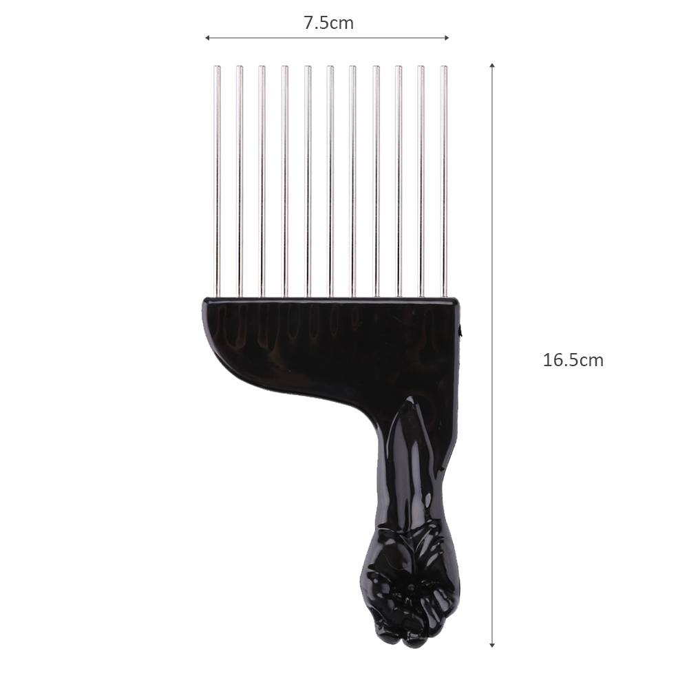 Salon Use Black Metal African American Pick Hair Wide Teeth Combs Afro Hair Comb For Hairdressing Styling Tool