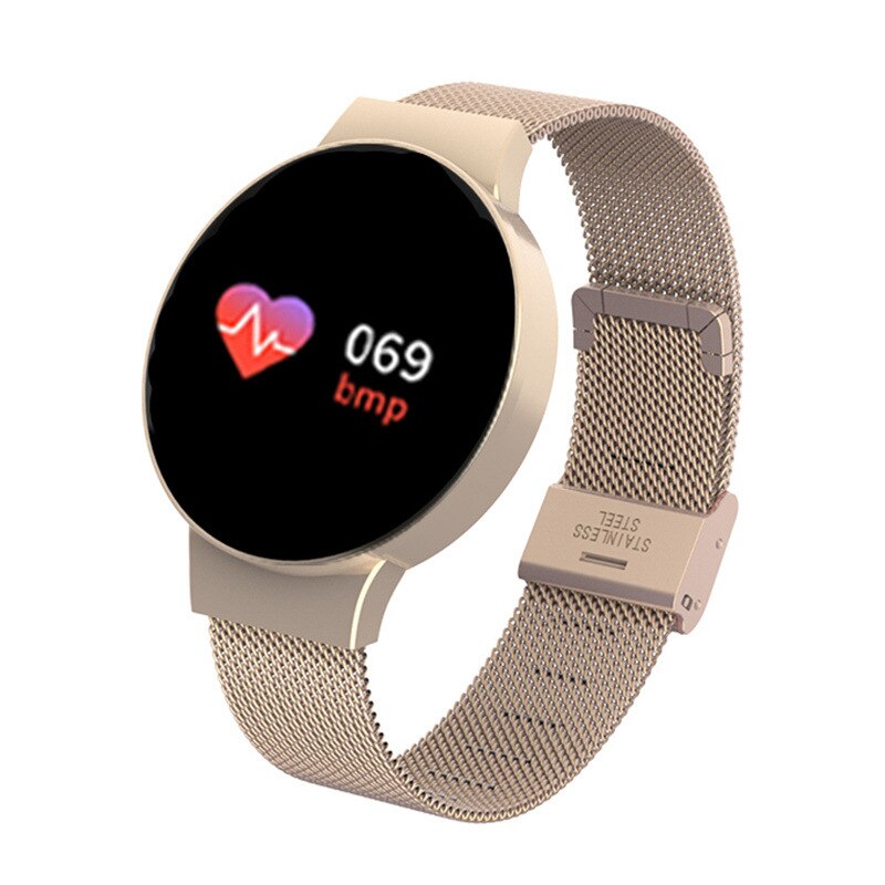 R11 SD Smart Wristband Smart Bracelet Ring Heart Rate Motion Hand Ring Smart Watch Pedometer Blood Pressure Monitor Tracker: Gold