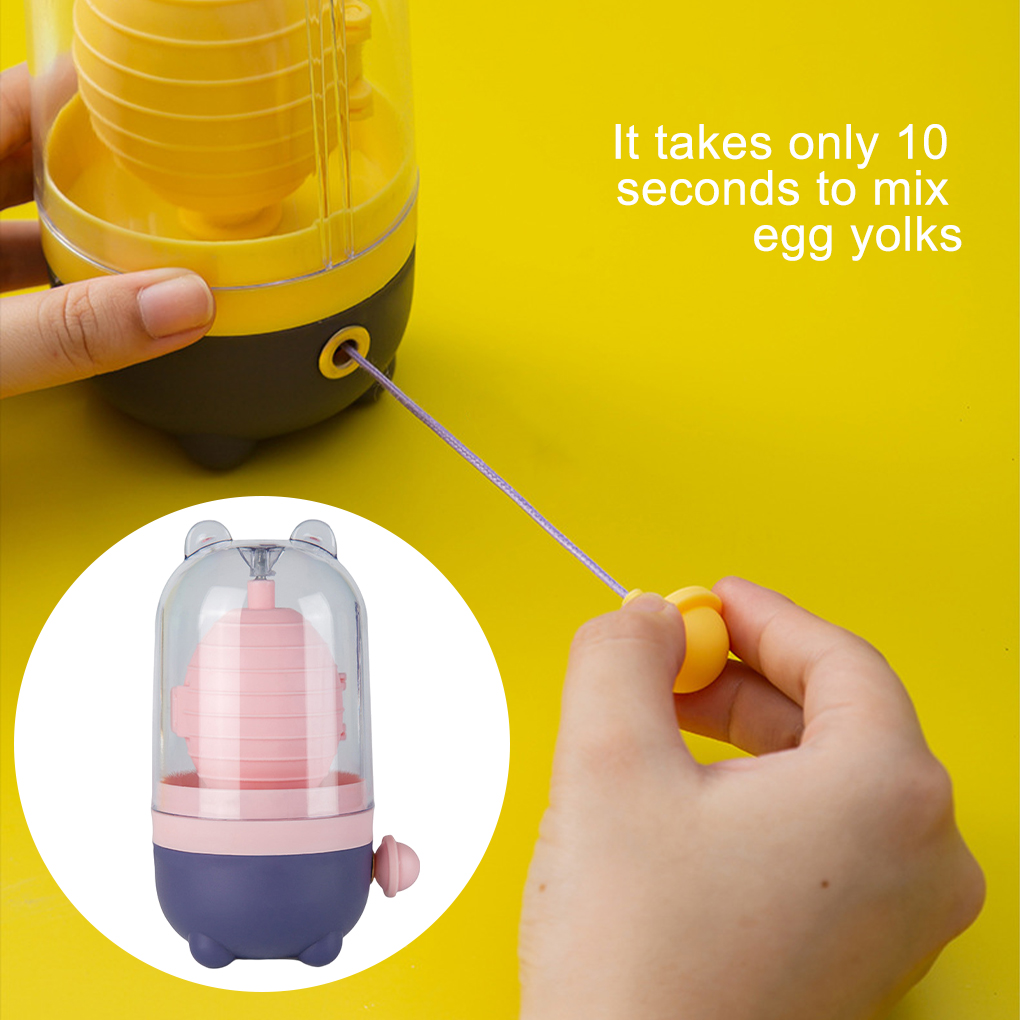 Eggs Yolk Mixing Whisk Egg Making Hand Powered Blender Washable Detachable Puller Inside Mixer Household Scrambler Cooking
