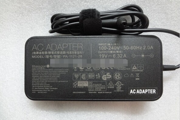 slim 120 w 19 v 6.32a originele echt ac/dc adapter voor asus k53sv n46 n56 n76 g74sx pa-1121-28 adp-120zb bb