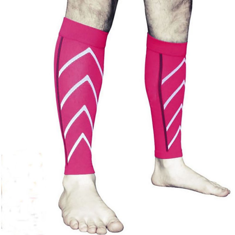 1 Pair Calf Support Graduated Compression Leg Sleeve Sports Socks Outdoor Exercise: rose
