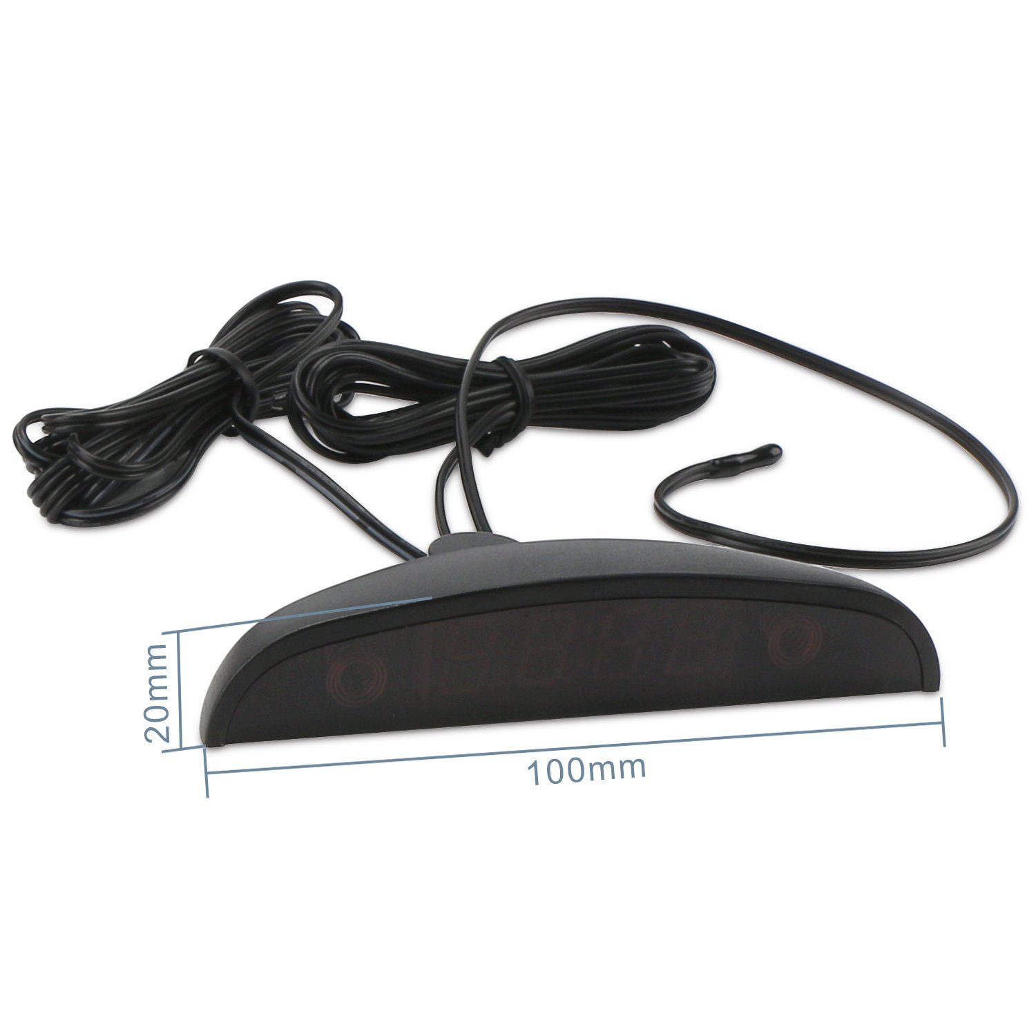 Reloj LED para coche, termómetro de 24 horas, medidor de temperatura interior y exterior, Monitor Digital de voltaje de batería, voltímetro DC 8 ~ 28V