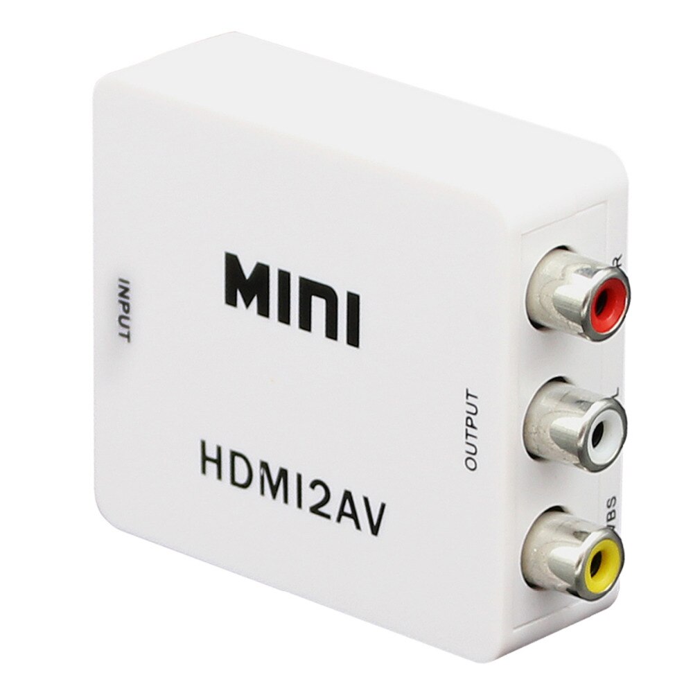 Mini HD Video Converter Box HDMI naar RCA AV/CVSB L/R Video 480 P 720 P 1080 P HDMI2AV Ondersteuning NTSC PAL Output HDMI NAAR AV Adapter