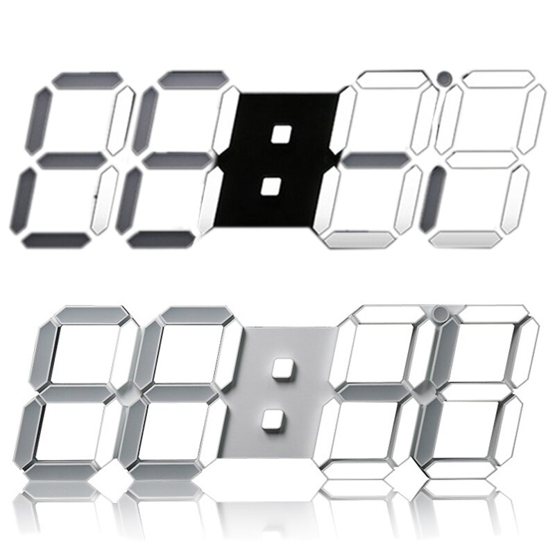 Große Moderne Digital LED Skelett Wanduhr Timer 24/12 3D