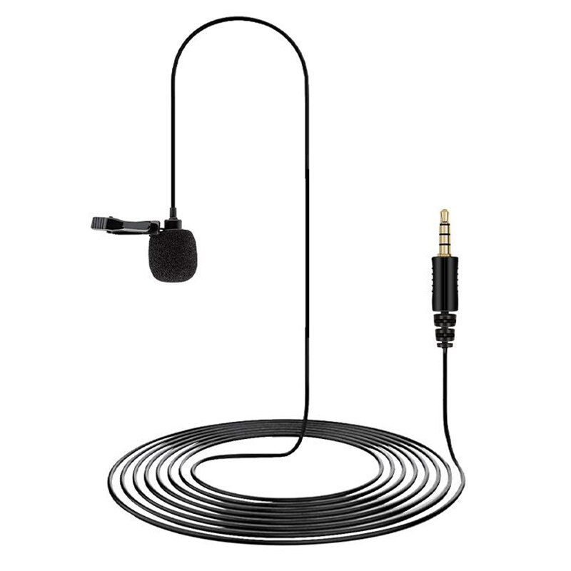 Mini Portable Clip-on Lapel Lavalier Condenser Mic Wired Microphone for Phone Chatting Video Meeting Song Recording