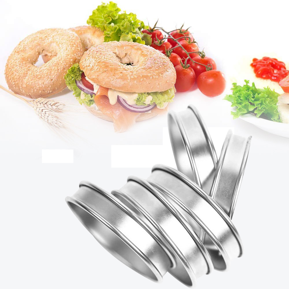4 Stks/set Rvs Dubbele Rolled Ringen Engels Muffin Ringen Engels Taart Ring Taart Cirkel Tarlet Ring