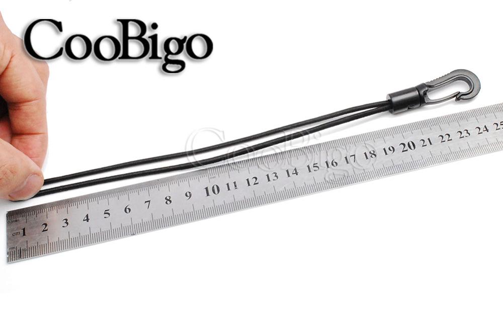 10 stuks outdoor kajak kano bungee tie tether touw elastische schokkoord lussen met plastic karabijnhaken dia . 2.5mm 4 maten lengte: 25cm