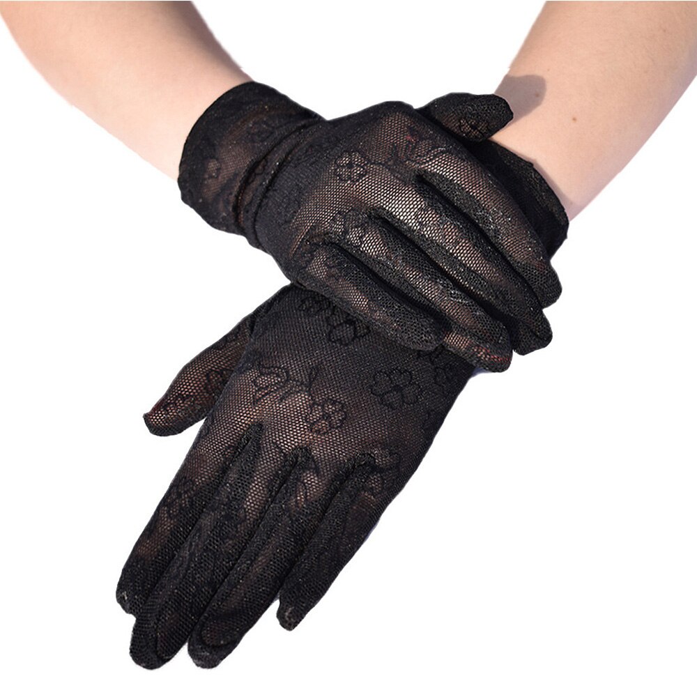 Zon Bescherming Handschoenen Vrouwelijke Zomer Uv Bescherming Dunne Gedeelte Rijden Kant Ijs Zijde Full-Vinger Handschoenen: B