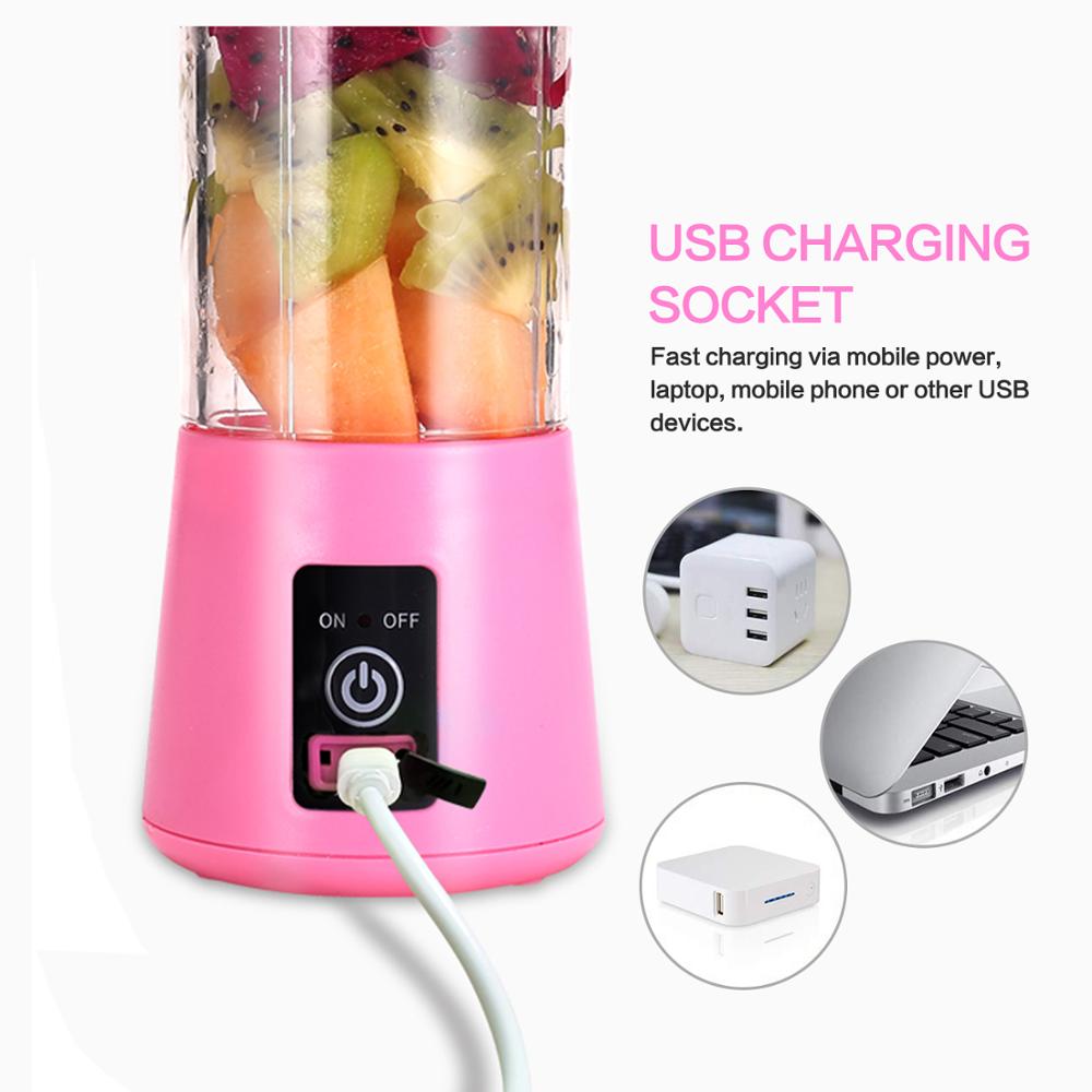 Portable Electric Juicer Rechargeable Smoothie Blender USB Mini Fruit Mixers Juicers Fruit Extractors Food Milkshake Multifuncti