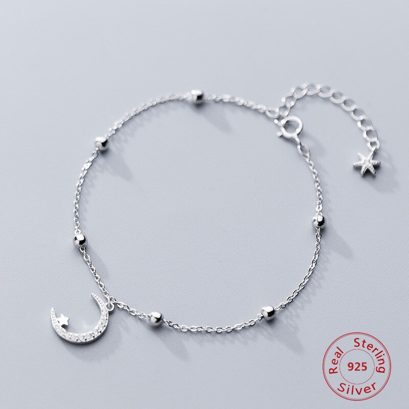 Neue Sterne Mond Quaste 925 Sterling Silber Knöchel Kette Einfache Gypsophila Kette Armbänder Fußkettchen Für Frauen Schmuck Mädchen Beste