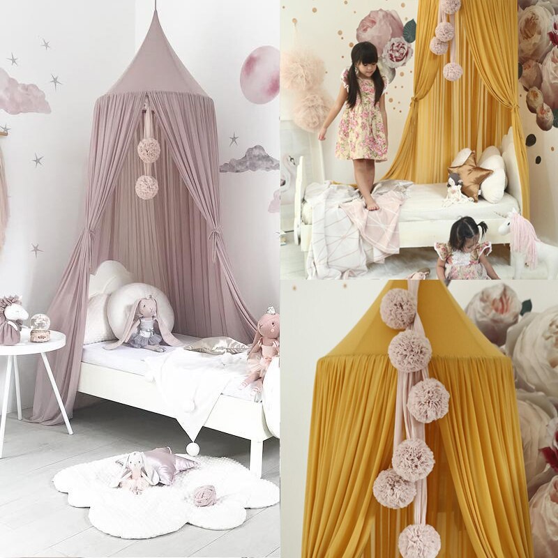 Nordic Stijl Prinses Kant Kids Baby Bed Kamer Luifel Klamboe Gordijn Beddengoed Koepel Tent