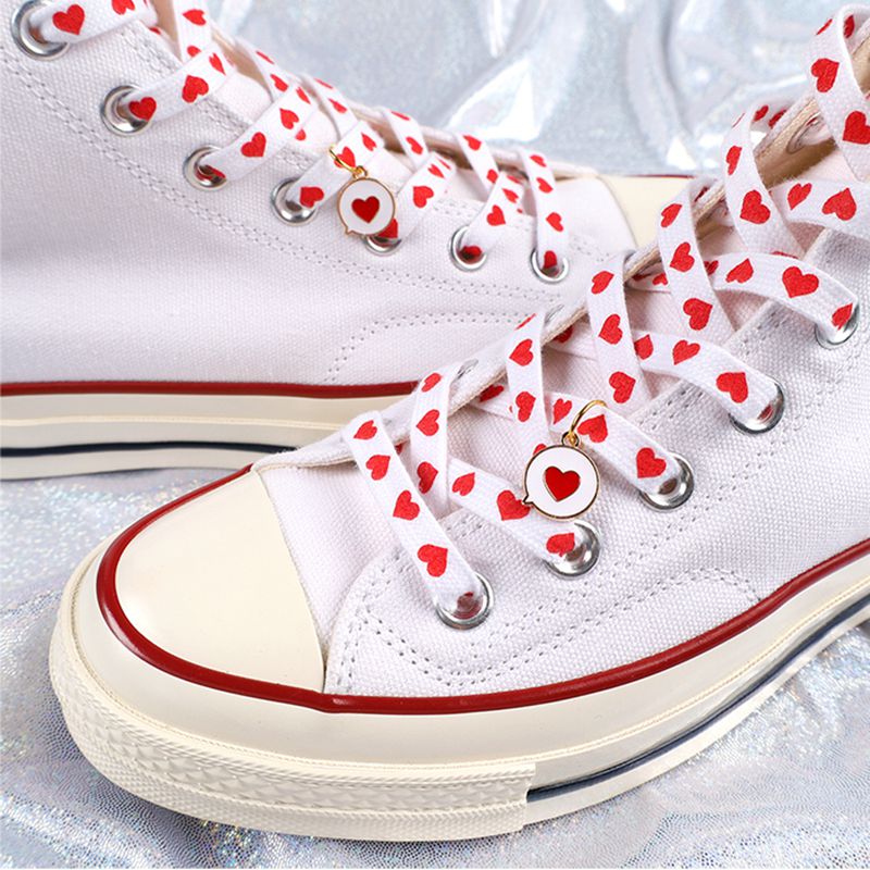 Nuevos cordones planos de corazón de amor para zapatillas de deporte para hombre y mujer adecuados para AJ/AF1 cordones de lona altos cordones deportivos para zapatos
