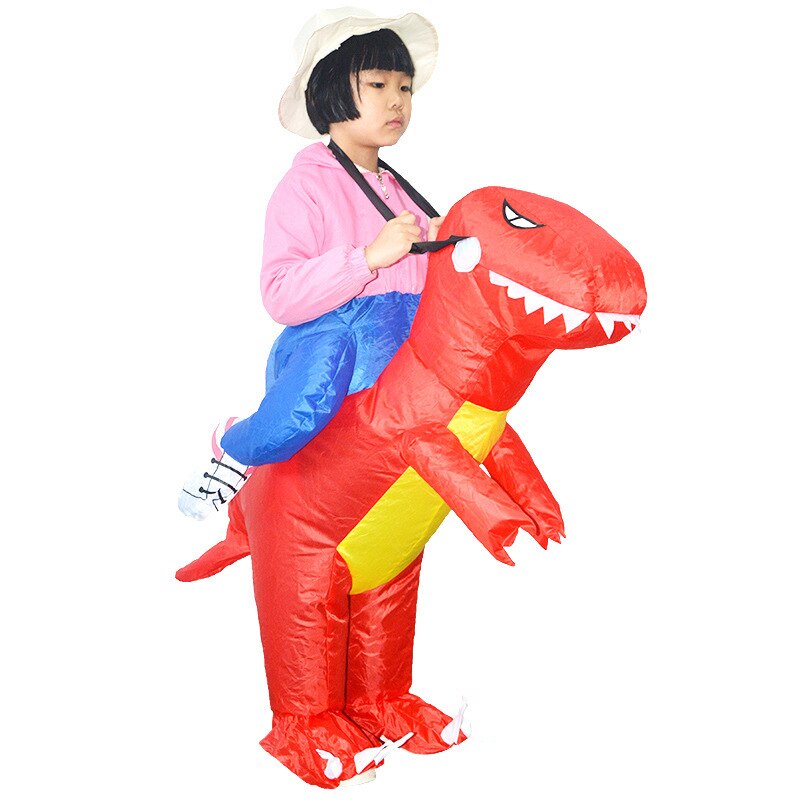 Inflatable 3D Dinosaur Costume party Cosplay costumes Fancy Mascot Anime halloween can ride Costume For adult kids Dino Cartoon: red M