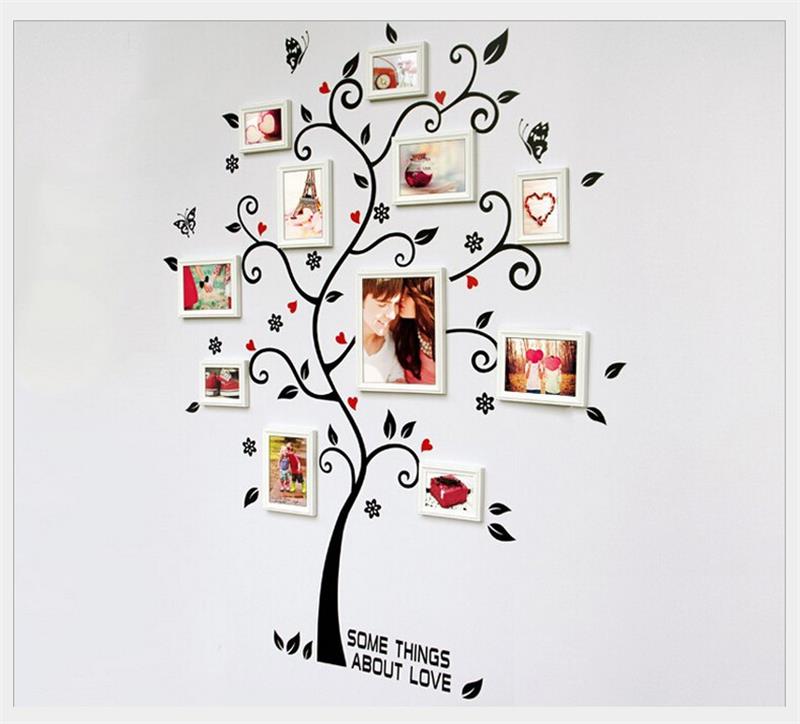 photos family tree wall stickers quotes living room decorations diy home decals removable mural art print poster (Without Frame)