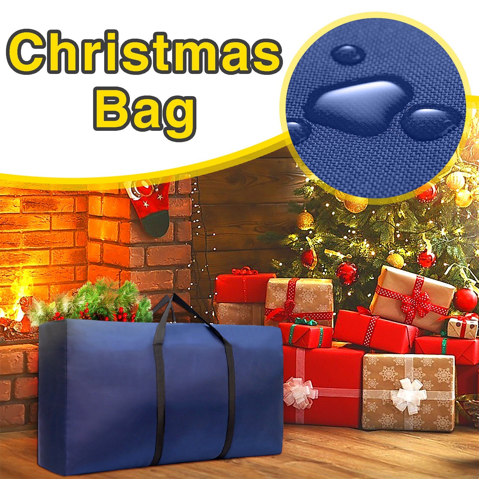 25# Durable Large-capacity Folding Christmas Tree Storage Bag With Zip Lock Poly Christmas Folding Handbag Сумка 21x14x6.5 Inch