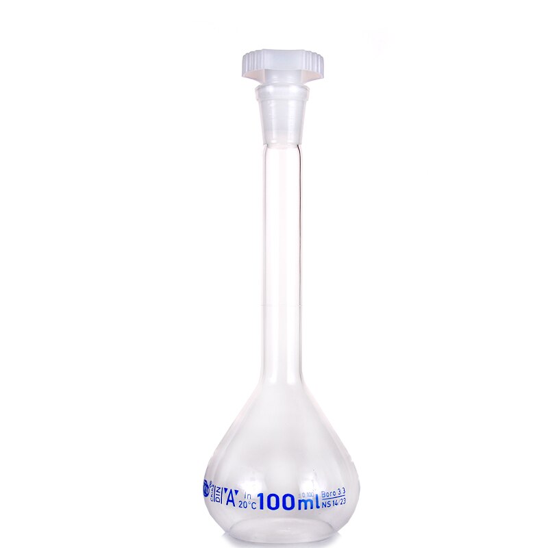 200ml genomskinlig mätkolv med borosilikatglas med plastpropp kontorslabor kemi klar glasvaruförsörjning