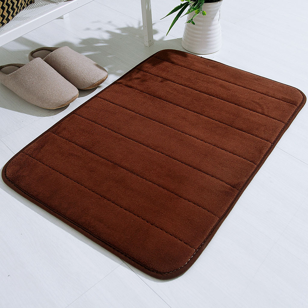 Badmat Badkamer Antislip Tapijt Absorberende Soft Memory Foam Mat Bad Badkamer Slaapkamer Vloer Douche Rug Decor Coral Fleece matten: Coffee