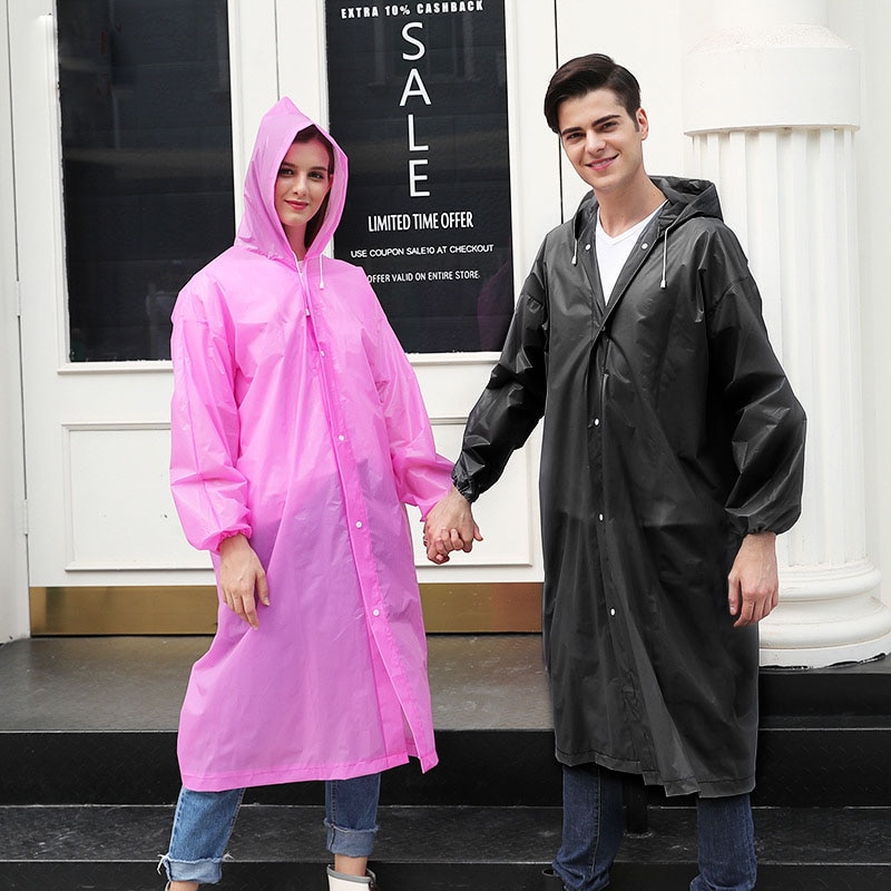 Chubasquero Reutilizable para Hombre y Mujer, Poncho Impermeable de Plástico EVA con Capucha para la Lluvia