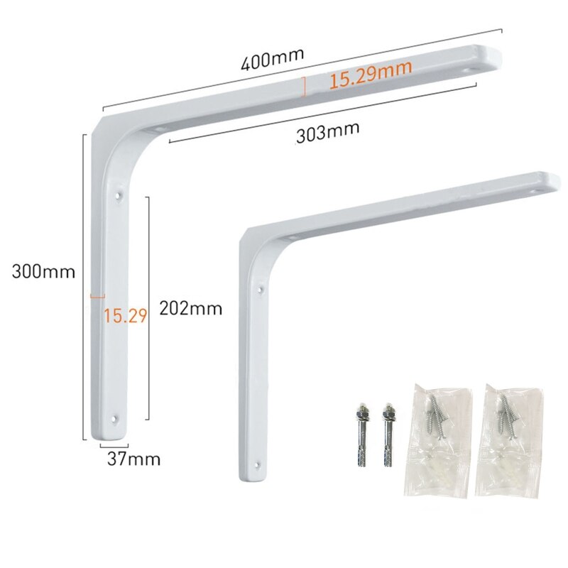 2pcs Shelf Brackets Thicken Iron L-Shaped Right Angle Corner Brace for Wall Hanging Furniture Connector Industrial Decorative