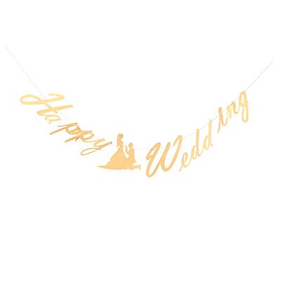 Bryllup banner papir guirlande candy bar bryllup dekoration til bryllup fest favoriserer mariage fest forsyninger dekoration: Guld