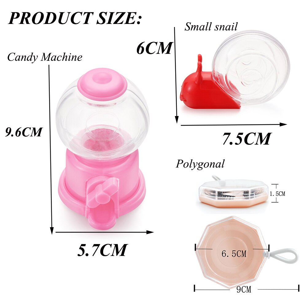 1PC False Eyelashes Packaging Box Small Snail Candy Machine Polygonal Lash Boxes Eyelashes Case Makeup Storage Tool