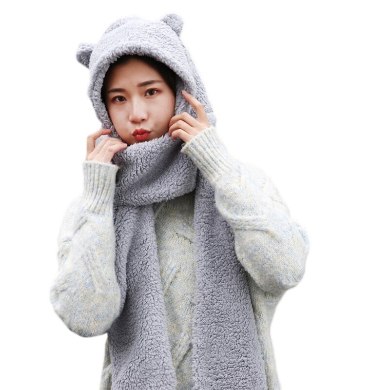 QIYUANT Vrouwen Hooded Footed Onesie Volwassen Jumpsuit Warm Pluizige