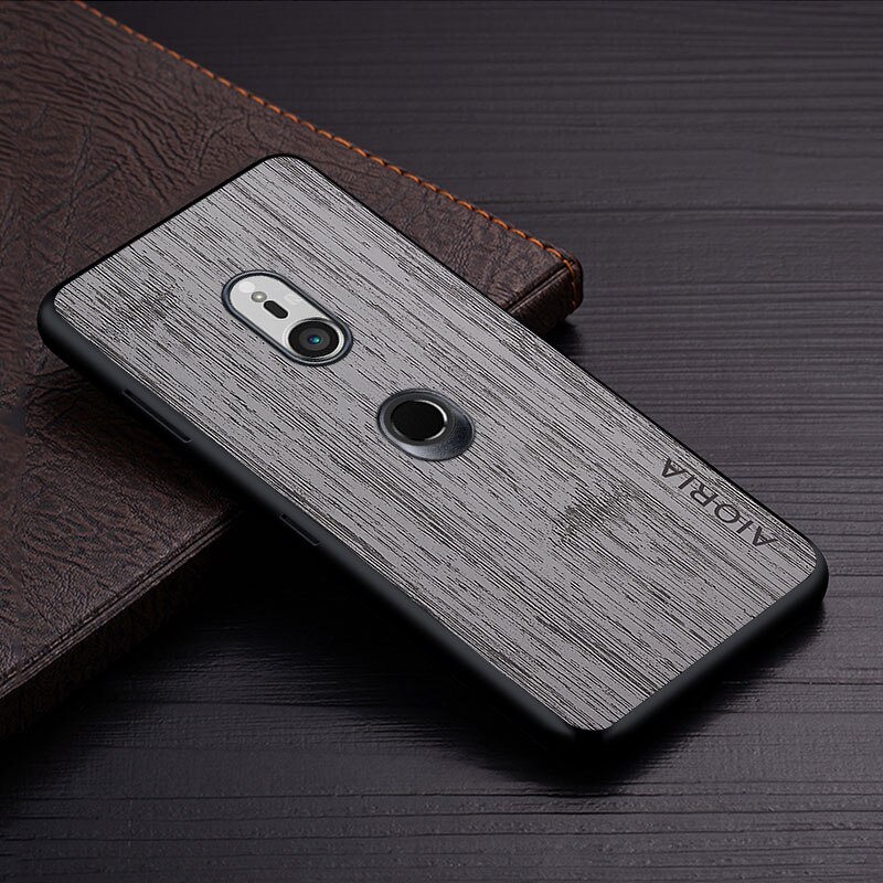 Case Voor Sony Xperia XZ3 Funda Bamboe Hout Patroon Lederen Skin Telefoon Cover Luxe Coque Voor Sony Xperia Xz3 Case capa: Light Gray