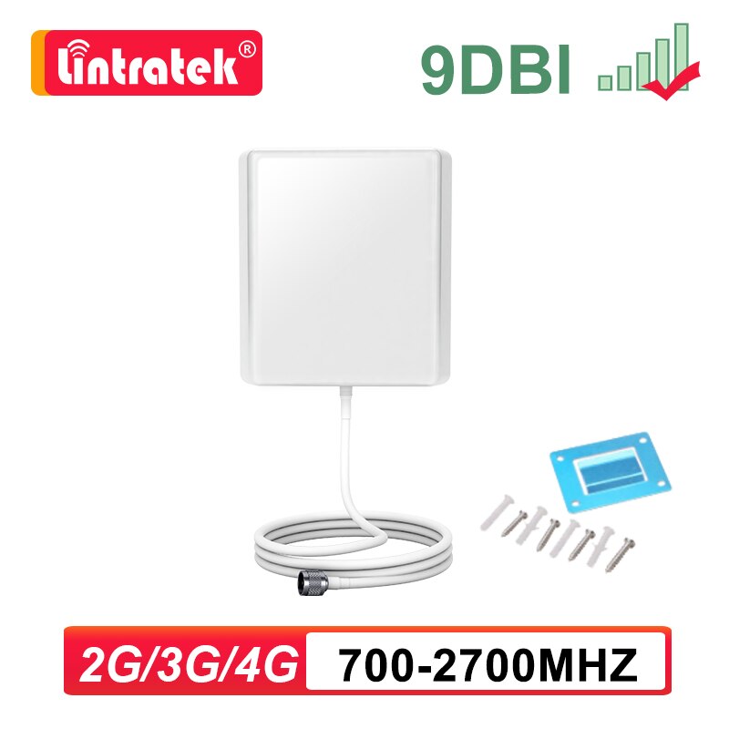 9dbi Indoor Antenne 2G 3G 4G 700-2700Mhz Gsm Lte Panel N Male Connector Voor signaal Booster Cellulaire Versterker Repeater Lintratek