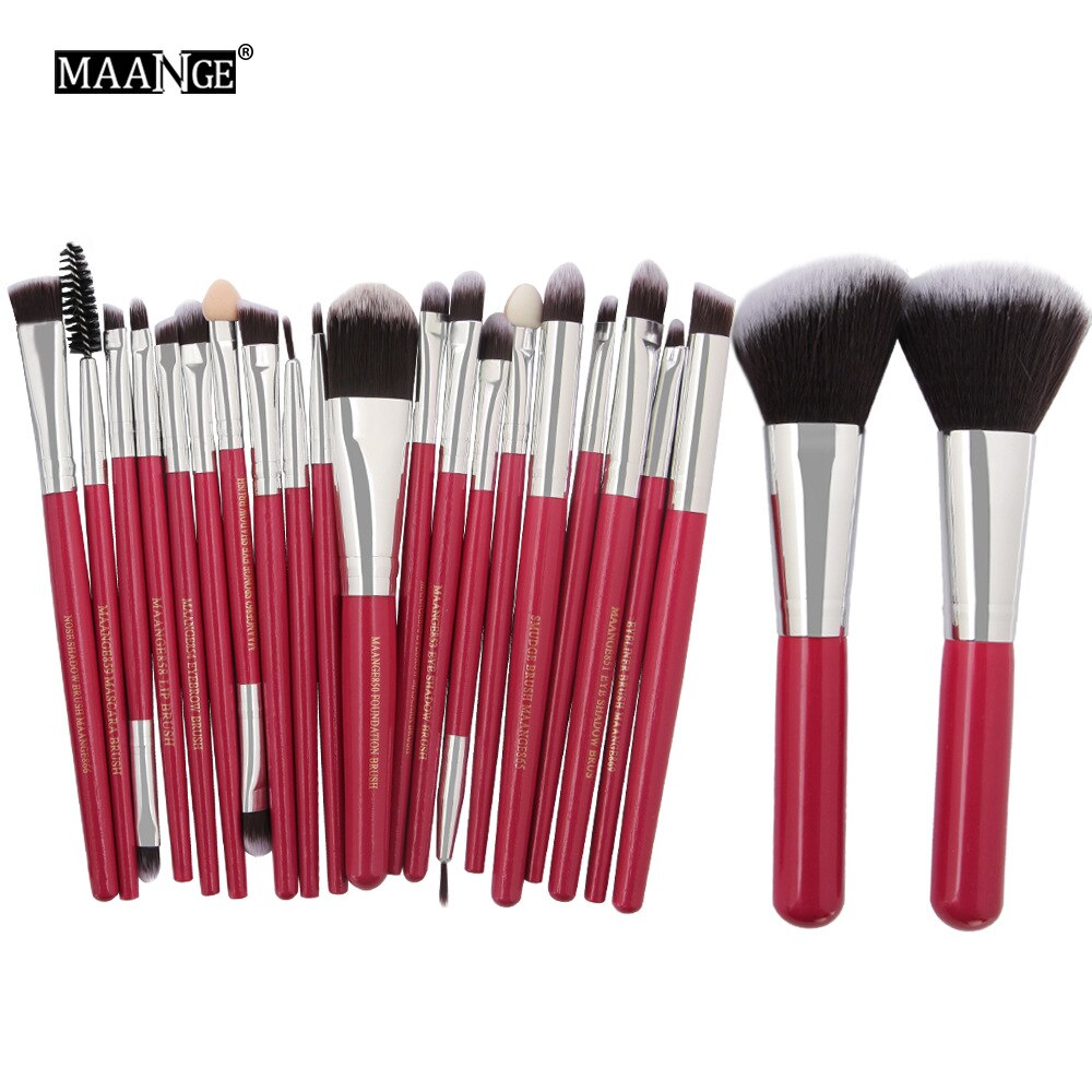 Maage 22/20/18 stuks make-up kwastenset oogschaduw wenkbrauw eyeliner kwast meerkleurig nylon haar plastic handvat