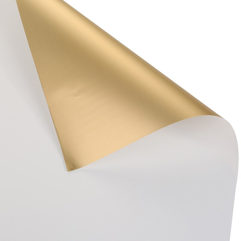 5pcs/set 58*58cm luxury turn gold flower wrapping paper waterproof paper DIY wrapping wedding decoration: Milk white