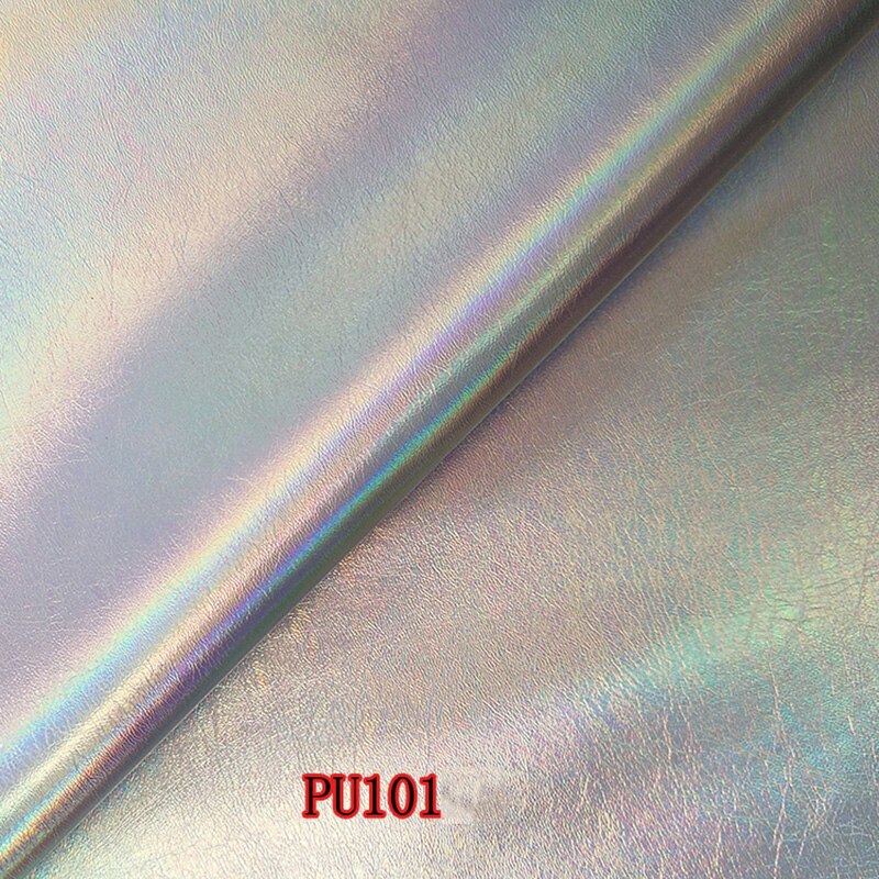 Meetee 50*138cm plata Sinfonía PU tela espejo reflectante impermeable tela para manualidades, costura fluorescente ropa sombrero bolsa Material: PU101