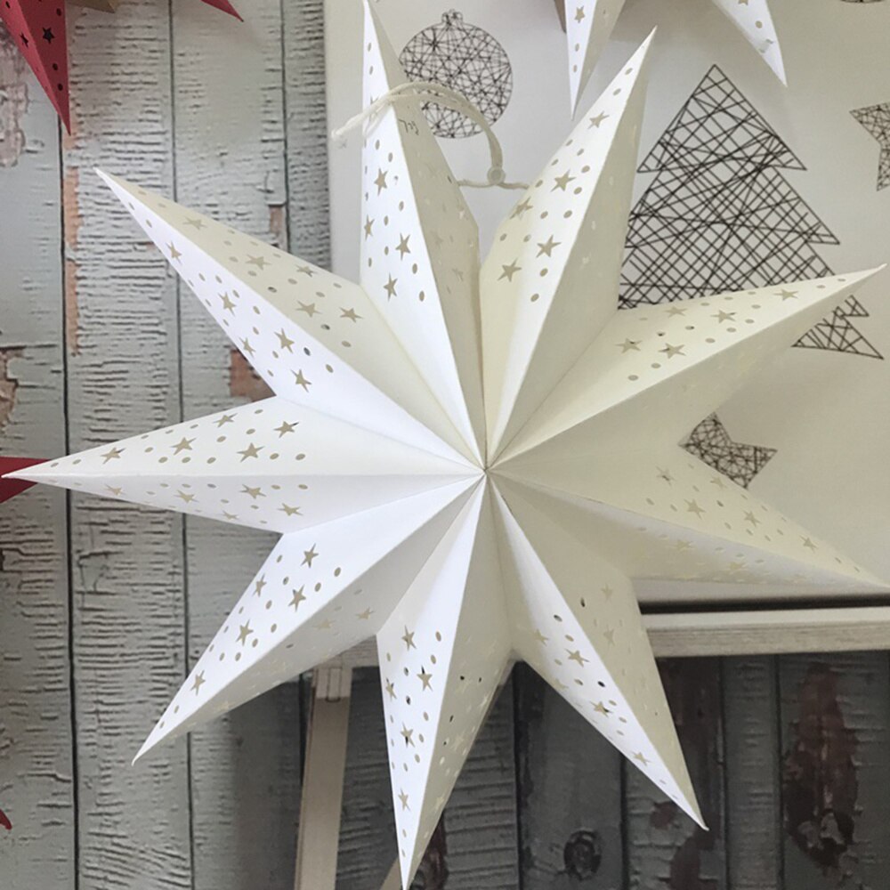2 stk stjerner lanterne stjerneformet pentagram festforsyning lofthængende papir til bryllupsfødselsdag