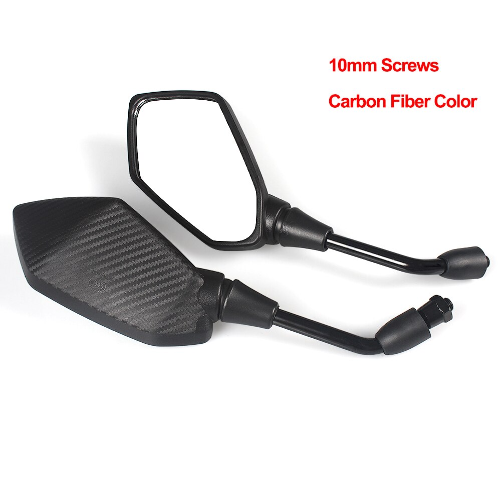 Uniwersalny M8 M10 motocykl lusterka wsteczne wypukłe lusterka bezpieczeństwa lusterka wsteczne motocyklowe ATV UTV akcesoria robić skuterów: 10mm włókno węglowe