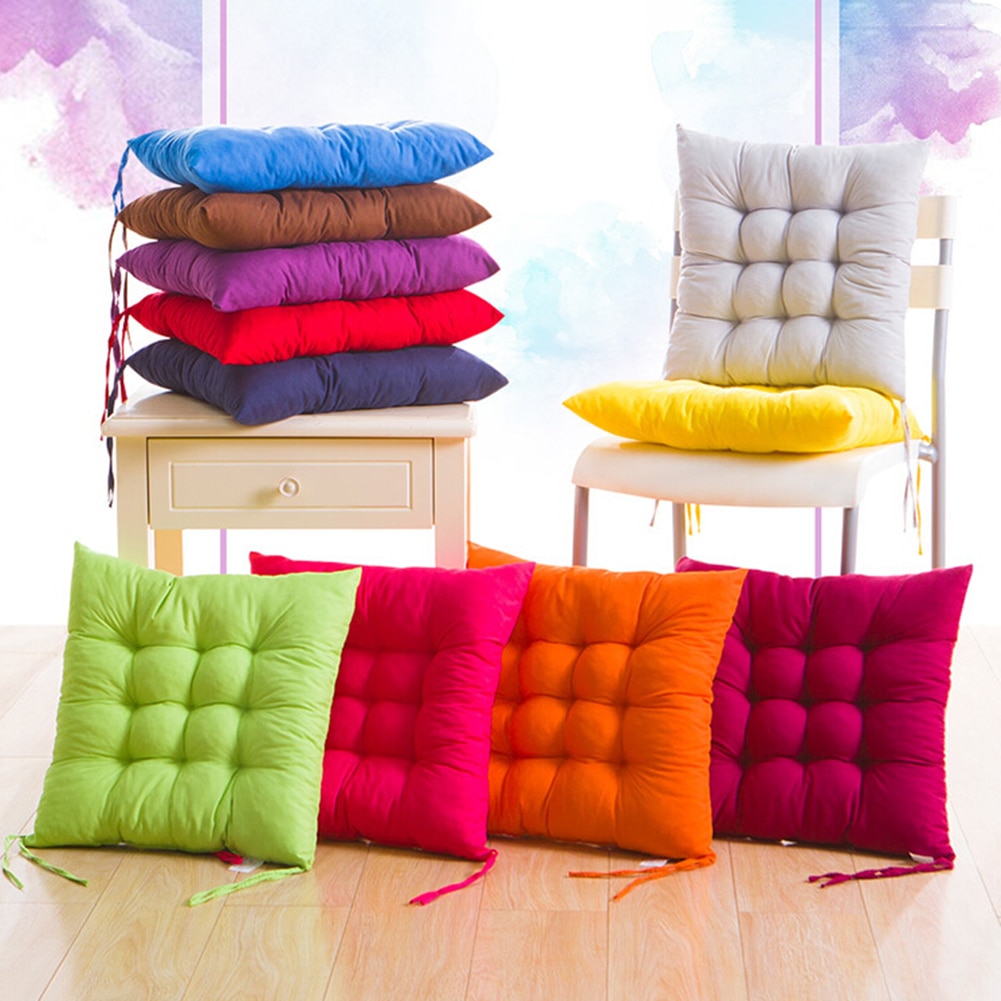 Zachte dikke kussen stoelkussen effen kleur gebonden touw stoelkussen eetkamer keuken kantoor huisdecoratie stoelkussen decoratie