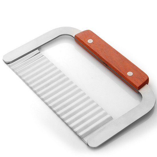 1PC Potato French Fry Cutter Stainless Steel Kitchen Serrated Blade Easy Slicing Banana Fruits Potato Wave Knife Chopper KX 157