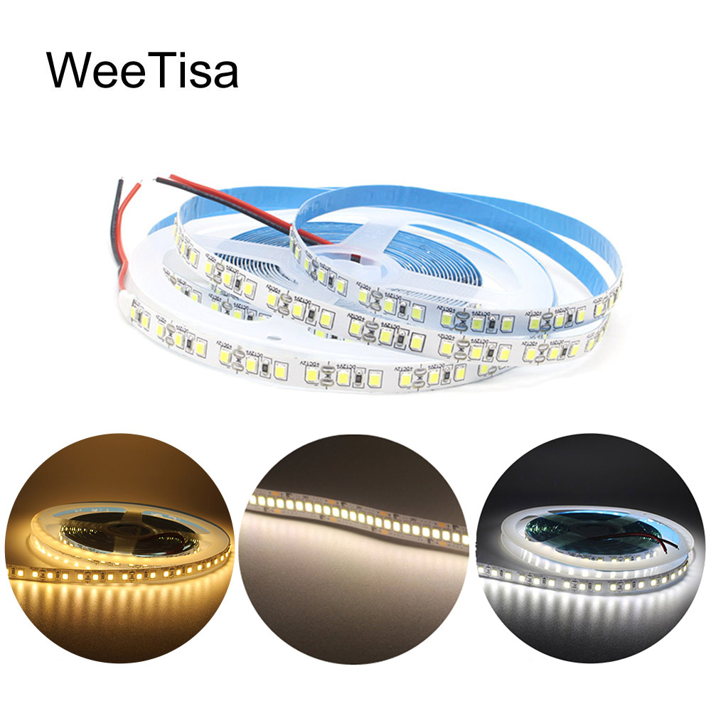 Bande lumineuse LED 12V DC SMD 2835 120LED s/M 1M 2M 3M 4M 5M bande LED Tira blanc 240LED s/M éclairage intérieur Flexible pour la maison