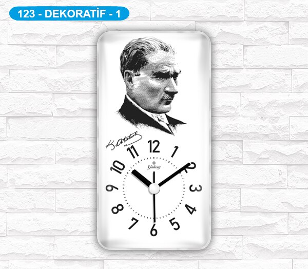 Decorative Magnetli Magnet Ataturk Refrigerator Wall Clock