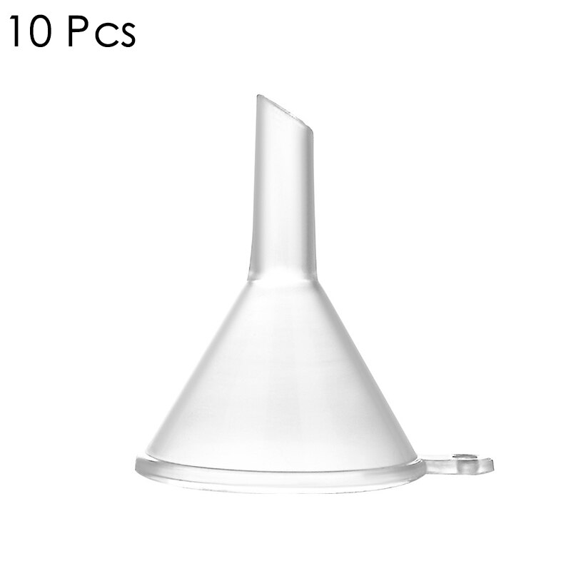 Mini embudos de aluminio, embudo artístico de arena, embudos de boca pequeña para llenar frascos de laboratorio, sal, pimienta, hierbas, aceites, utensilios de cocina líquidos: 10pcs clear