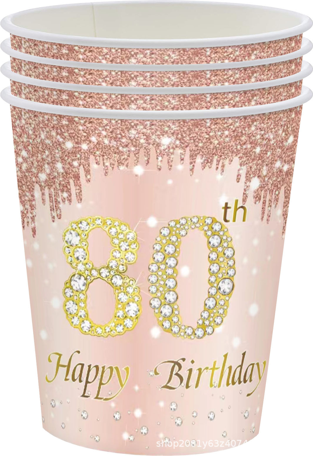 80th Rose Gold Birthday Party Decrations Women 80 Birthday Plates Napkins Forks Party Supplies 80 Year Old Birthday Disposable: Light Grey