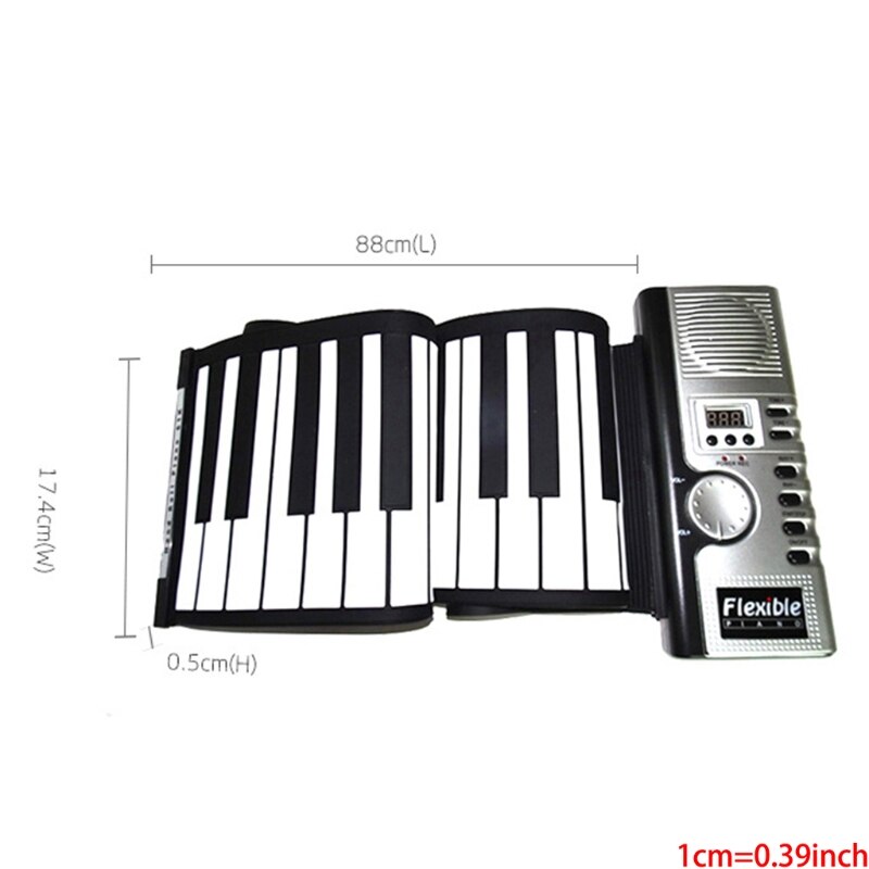 Roll Piano Portable Electronic Piano (61 Keys, White)