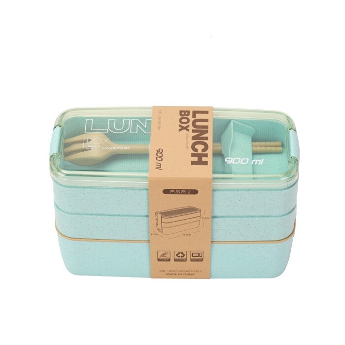 201-300ml/900ml Healthy Material Lunch Box 3 Layer Wheat Straw Bento Boxes Microwave Dinnerware Food Storage Container Lunchbox