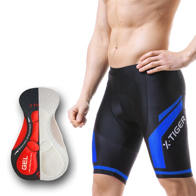 Cycling Shorts Mesh Cycling Underwear 5D Gel Pad Shockproof Cycling Underpant Bicycle Shorts Bike Underwear: Blue / M