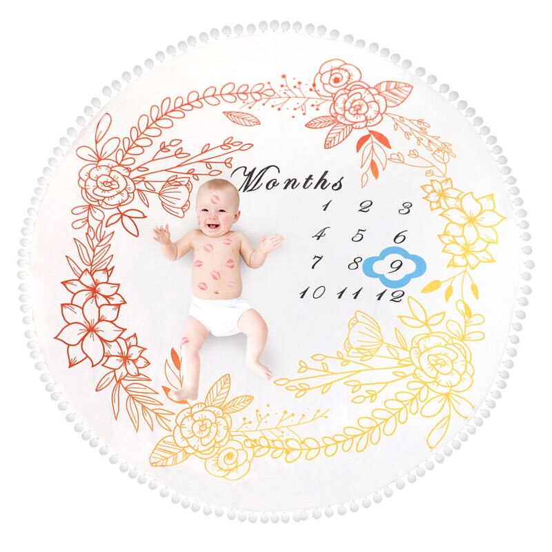 Baby Photo Blanket Swaddle Wrap Background Floral Number Star Heart Shape Baby Photography Props Toolss