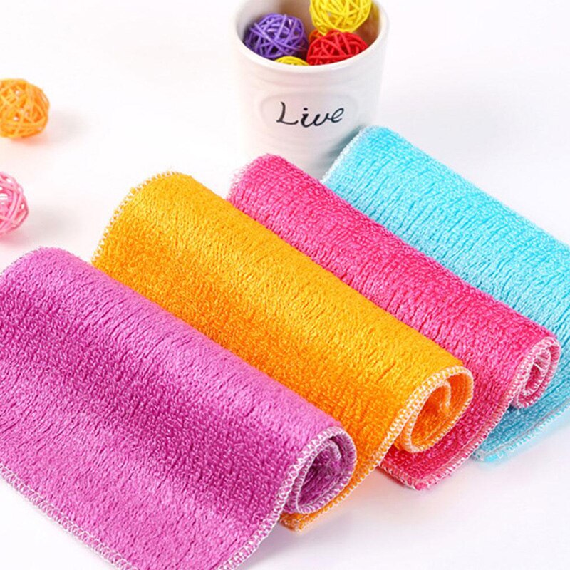 1pc anti-fett disktrasa bambu fiber tvätt handduk skursvamp magiska rengöring trasor kök hushållsartiklar rengöring verktyg