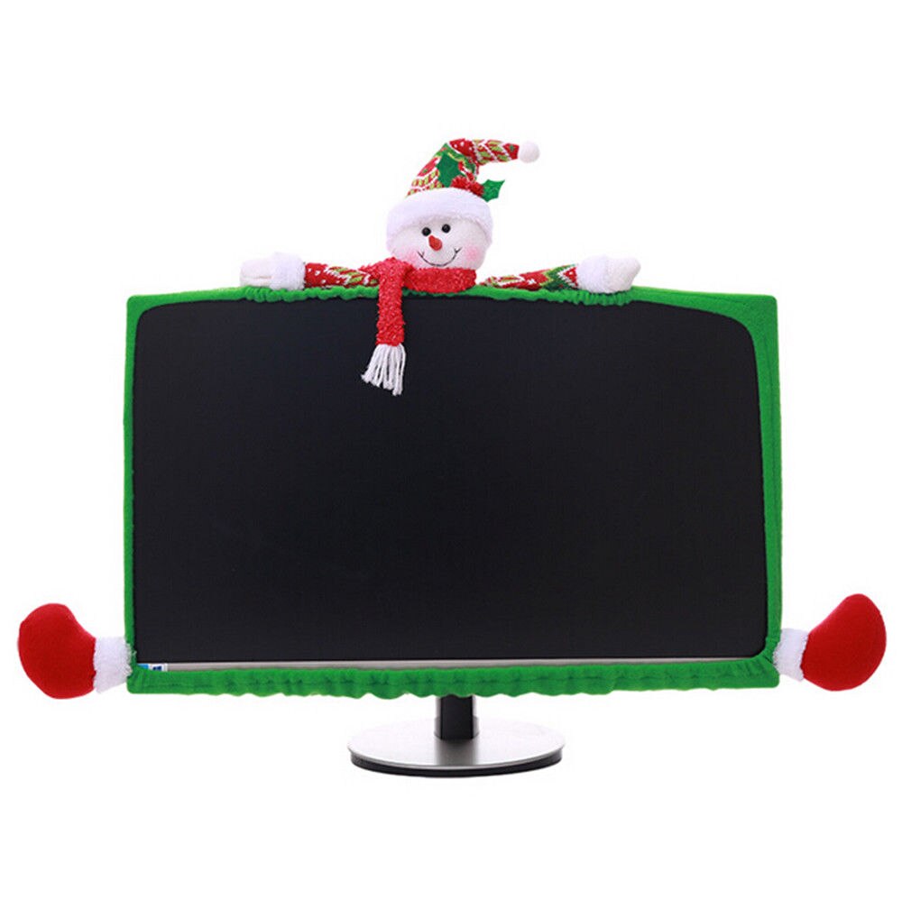 Julecomputer lcd-skærm kantdæksel skærmkant beskyt juledekoration festlige ornamenter festartikler boligindretning: Snemand