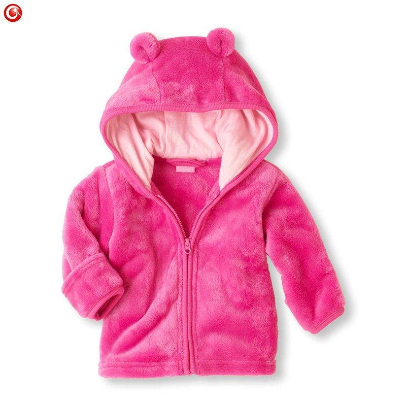 Herfst Pasgeboren Baby Meisje Bont Jassen Jassen Voor Jongens Meisjes Hooded Dikke Baby Bovenkleding Kleding Kids Jongens Winter Kleding: Roze / 9m