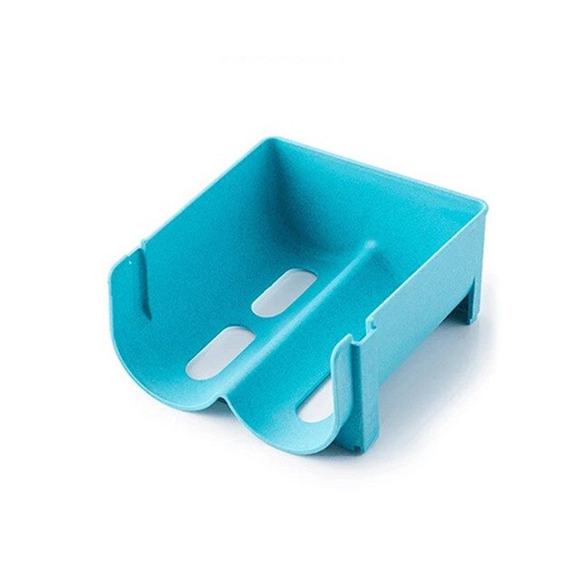 Anti-Fall Overlap Storage Rack Glass Beer Bottle Drink Holder Refrigerator Drawer Beverage Box Can Dispenser Space Saving Tray: Blue