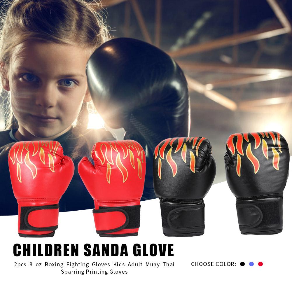 2 uds niño guantes de boxeo chico s formación lucha guantes de entrenamiento de boxeo lucha guantes chico transpirable entrenamiento Flam
