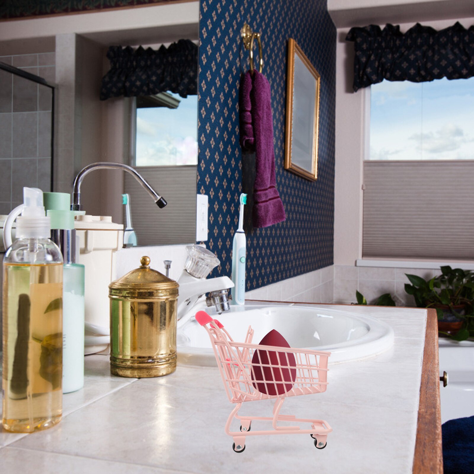 Mini Shopping Cart Decorative Mini Trolley Photography Props Metal Shopping Cart