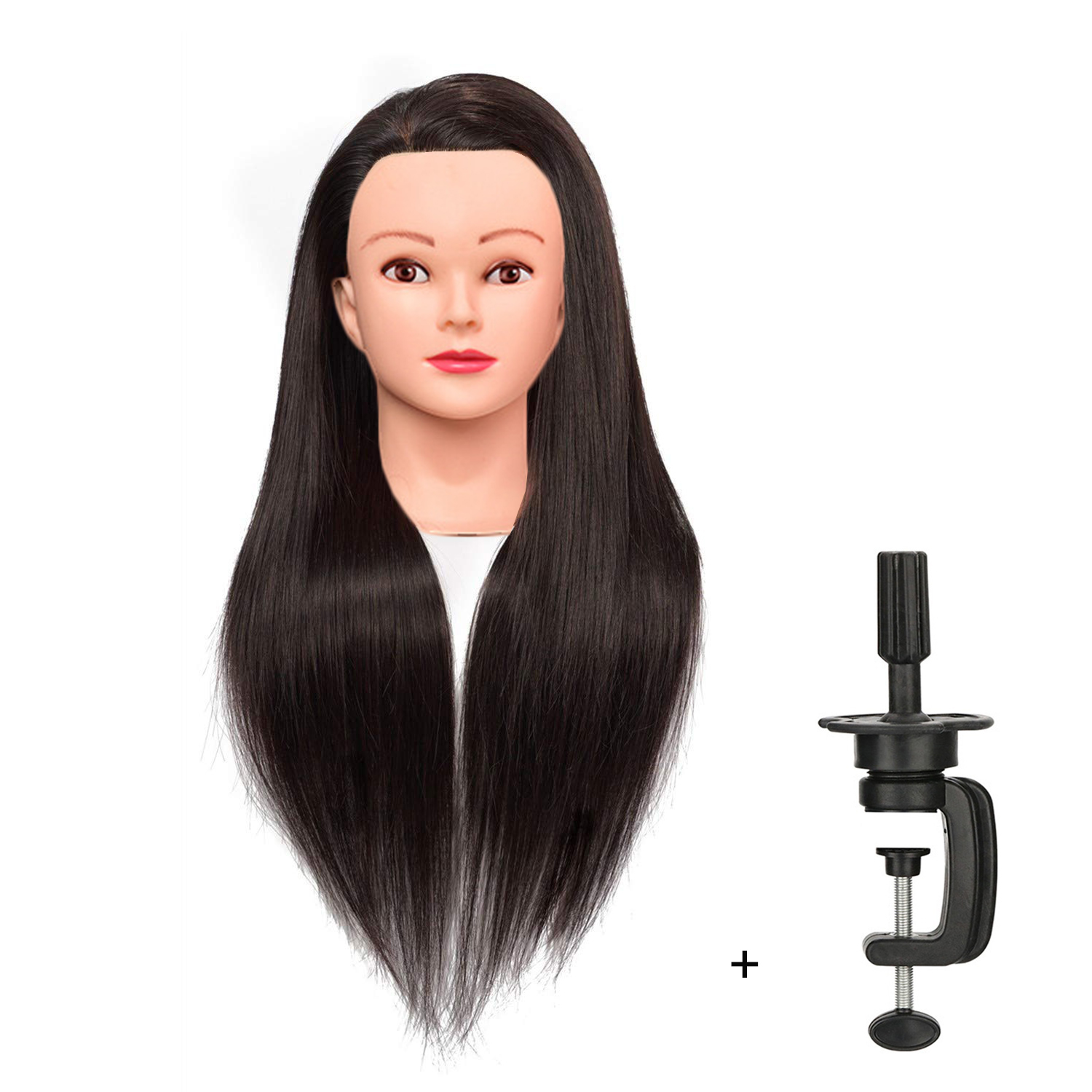 Cabeza de maniquí, cabeza de entrenamiento para peluquería trenzada, 100% de fibra de alta temperatura, maniquí femenino, cabeza de muñeca de entrenamiento: Rojo